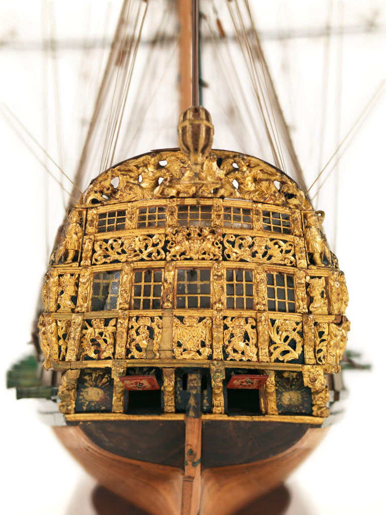 Detail of Ship of 50 guns, dead astern galleries detail by unknown
