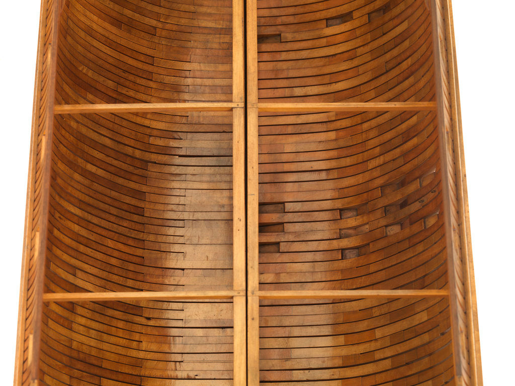 Detail of Ship of 74 guns, two half-sectional models, interior view of midship frames by unknown