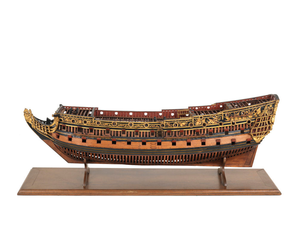 Detail of Navy Board, Skeleton model, ship of 90 to 94-guns by unknown