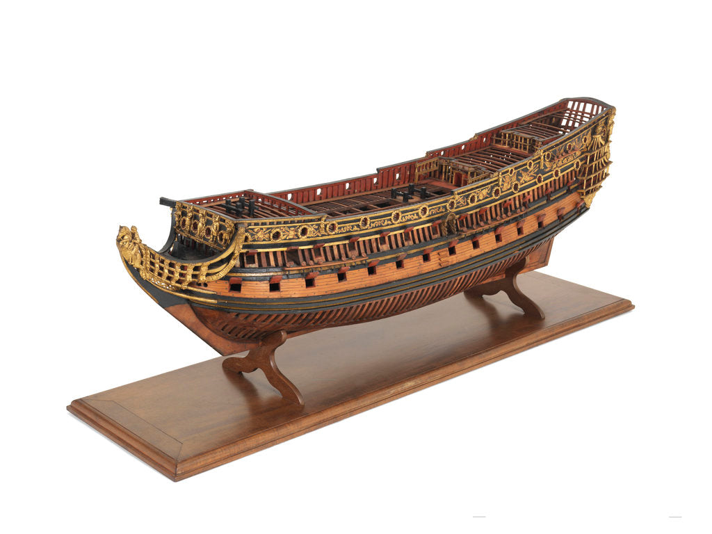 Detail of Navy Board, Skeleton model, ship of 90 to 94-guns by unknown