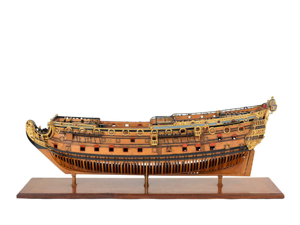 Detail of Ship of 96 guns, port broadside by unknown