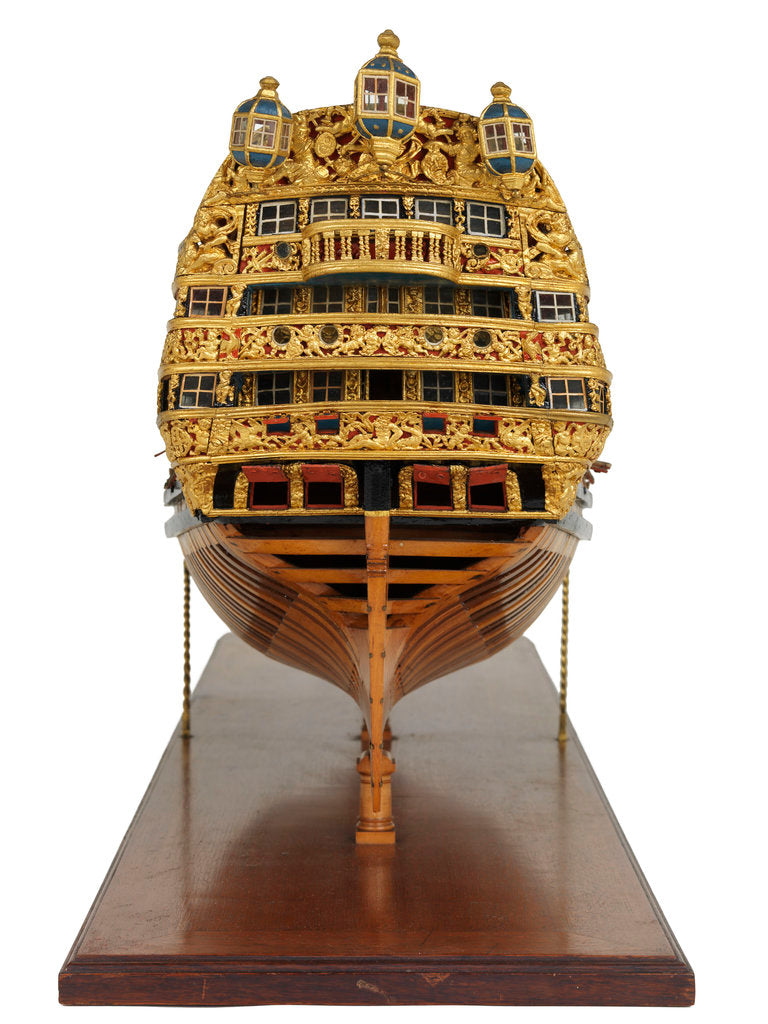 Detail of Ship of 96 guns, dead astern galleries detail by unknown