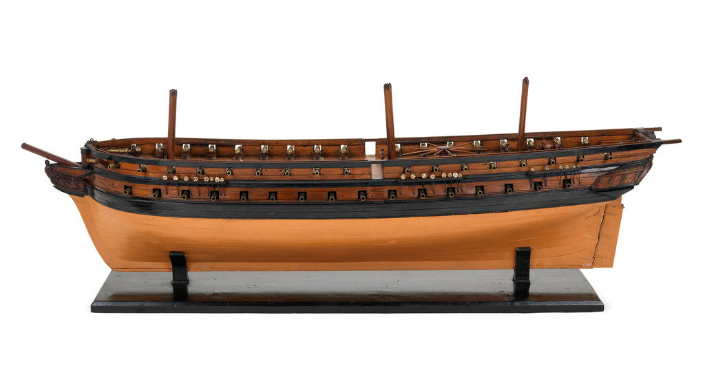 Detail of Ship of 60 guns, port broadside by unknown