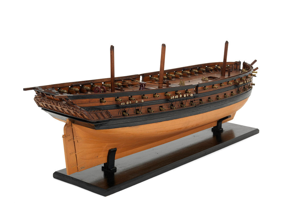 Detail of Ship of 60 guns, starboard stern quarter by unknown