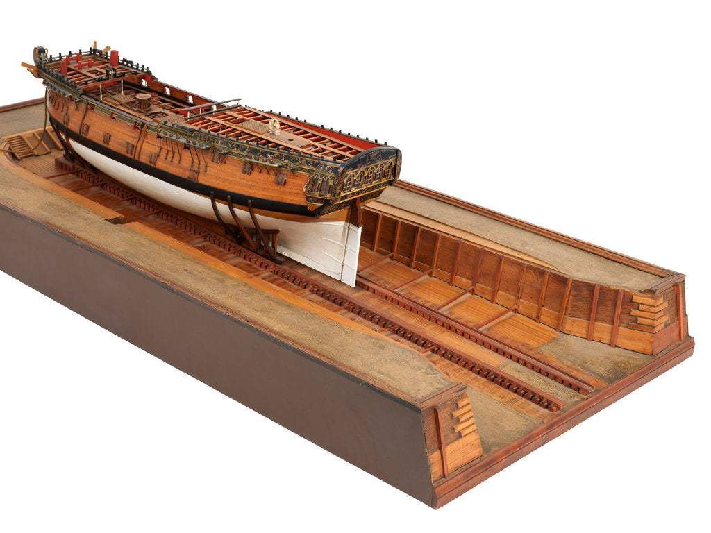 Detail of Fireship, port stern quarter showing slipway by unknown