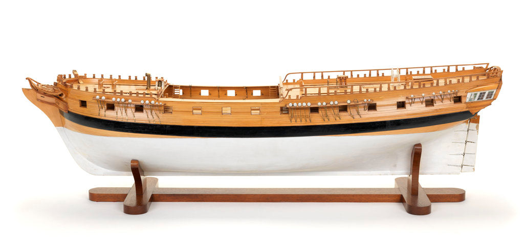 Detail of Ship of 38 guns, port broadside by G.W. French