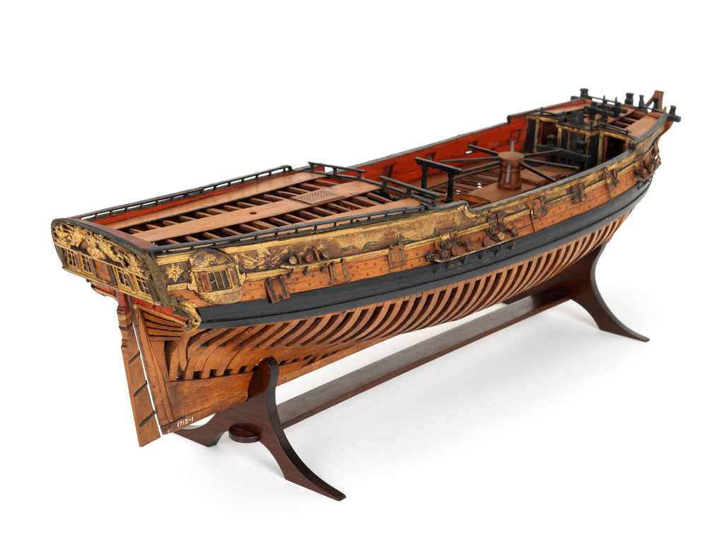 Detail of Ship of 20 guns, starboard stern quarter by unknown