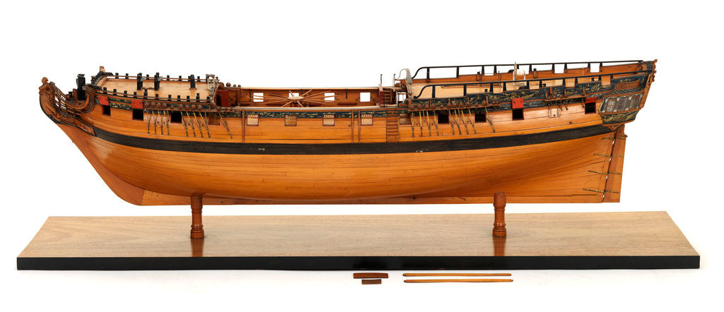 Detail of Ship of 32 guns, port broadside by unknown