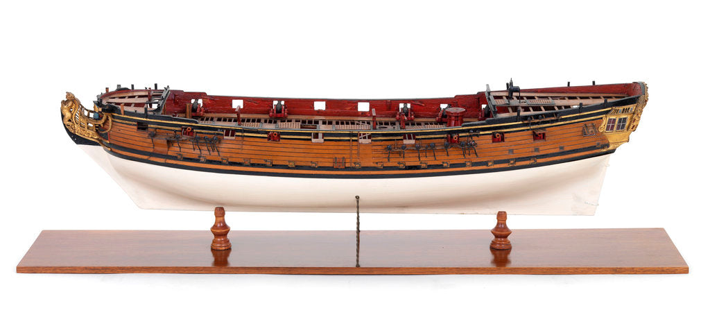 Detail of Sixth-rate sloop, port broadside by unknown