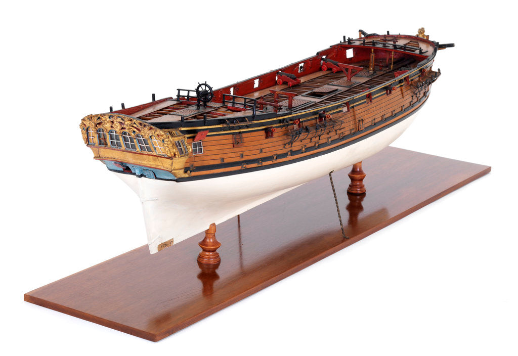 Detail of Sixth-rate sloop, starboard stern quarter by unknown