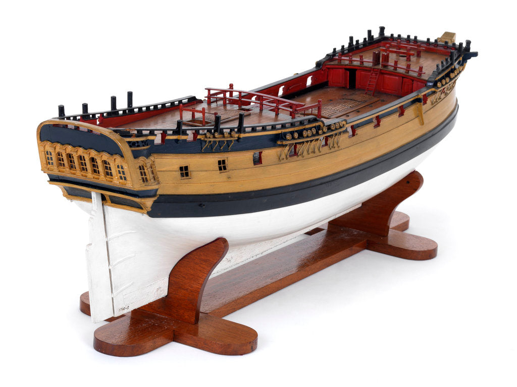 Detail of Ship of 24 guns, starboard stern quarter by unknown