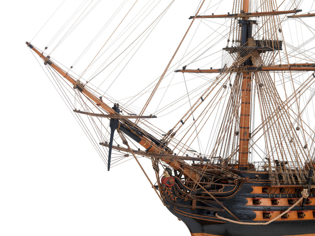Detail of Ship of 110 guns, port bow and figurehead detail by unknown