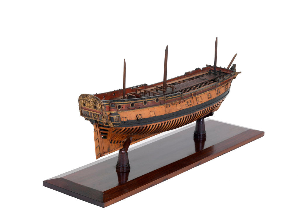 Detail of Ship of 30 guns, starboard stern quarter by unknown