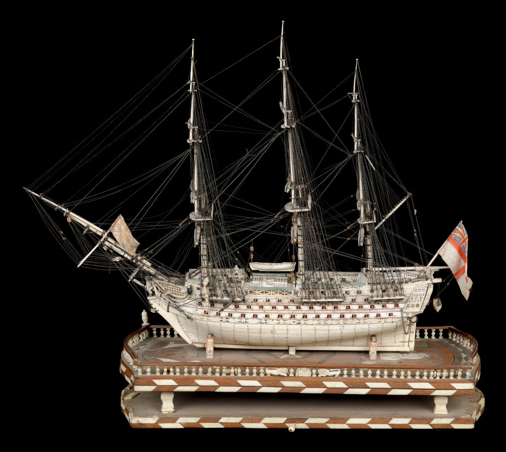 Detail of Ship of 120 guns, port broadside by unknown
