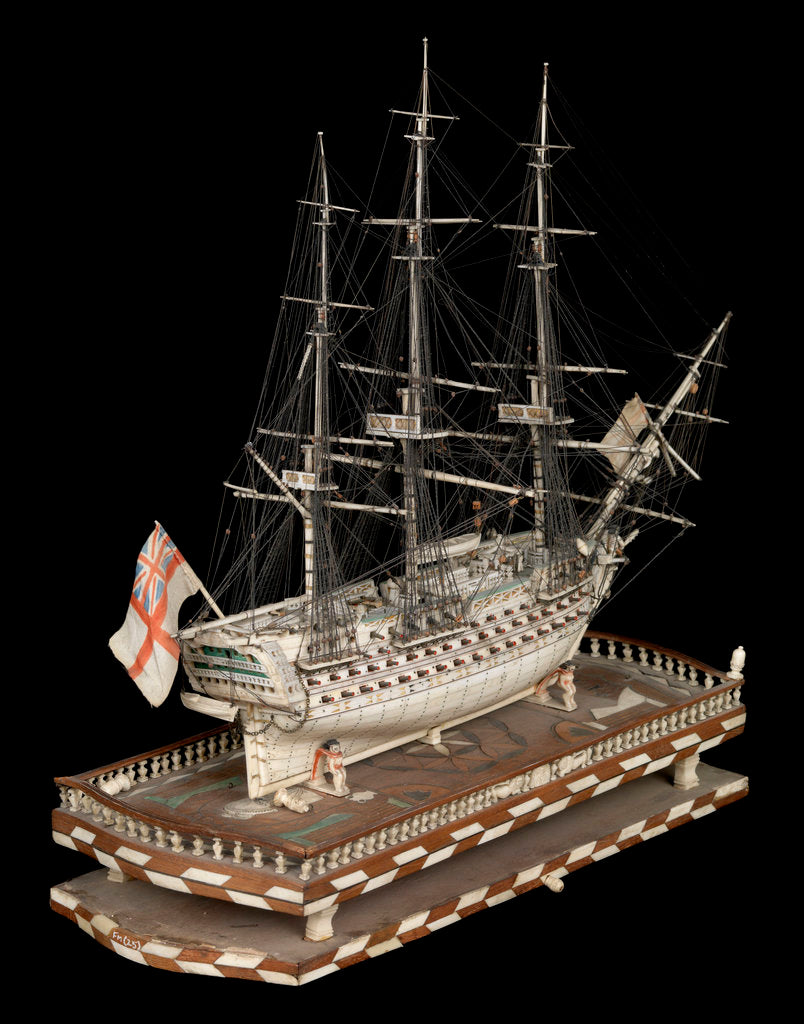 Detail of Ship of 120 guns, starboard stern quarter by unknown