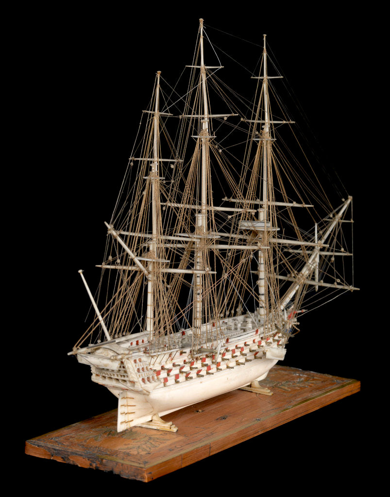Detail of Ship of 100 guns, starboard stern quarter by unknown