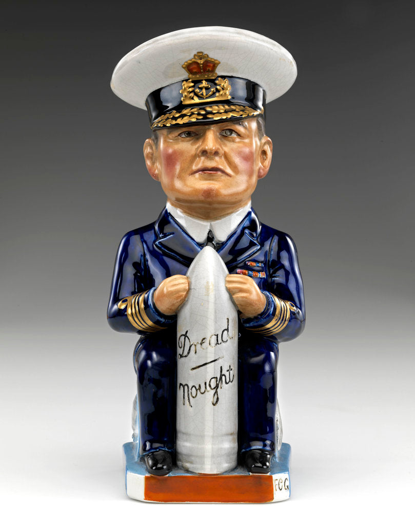 Detail of Toby jug modelled as a seated figure of Admiral David, Earl Beatty (1871-1936) by Francis Carruthers Gould