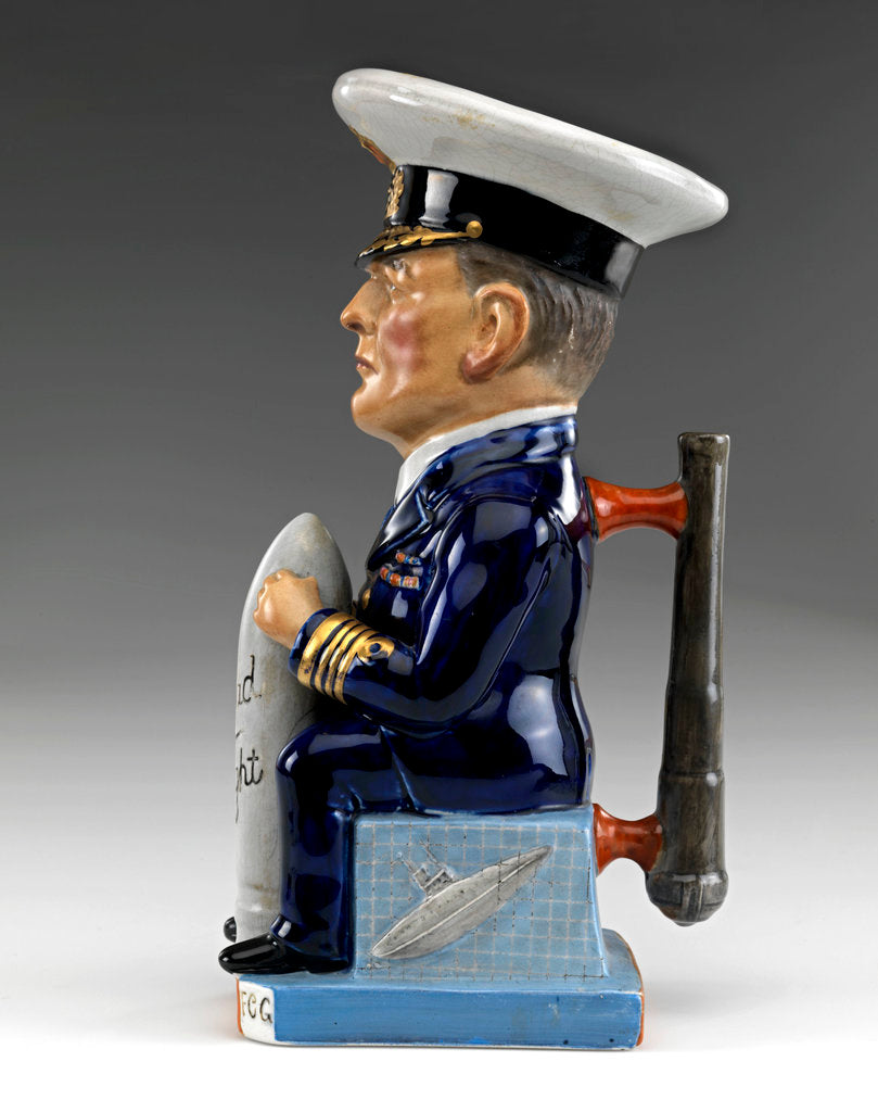 Detail of Toby jug modelled as a seated figure of Admiral David, Earl Beatty (1871-1936) by Francis Carruthers Gould