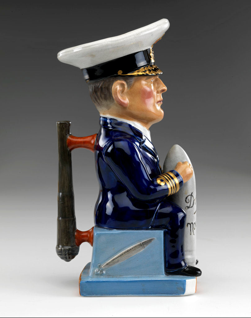 Detail of Toby jug modelled as a seated figure of Admiral David, Earl Beatty (1871-1936) by Francis Carruthers Gould