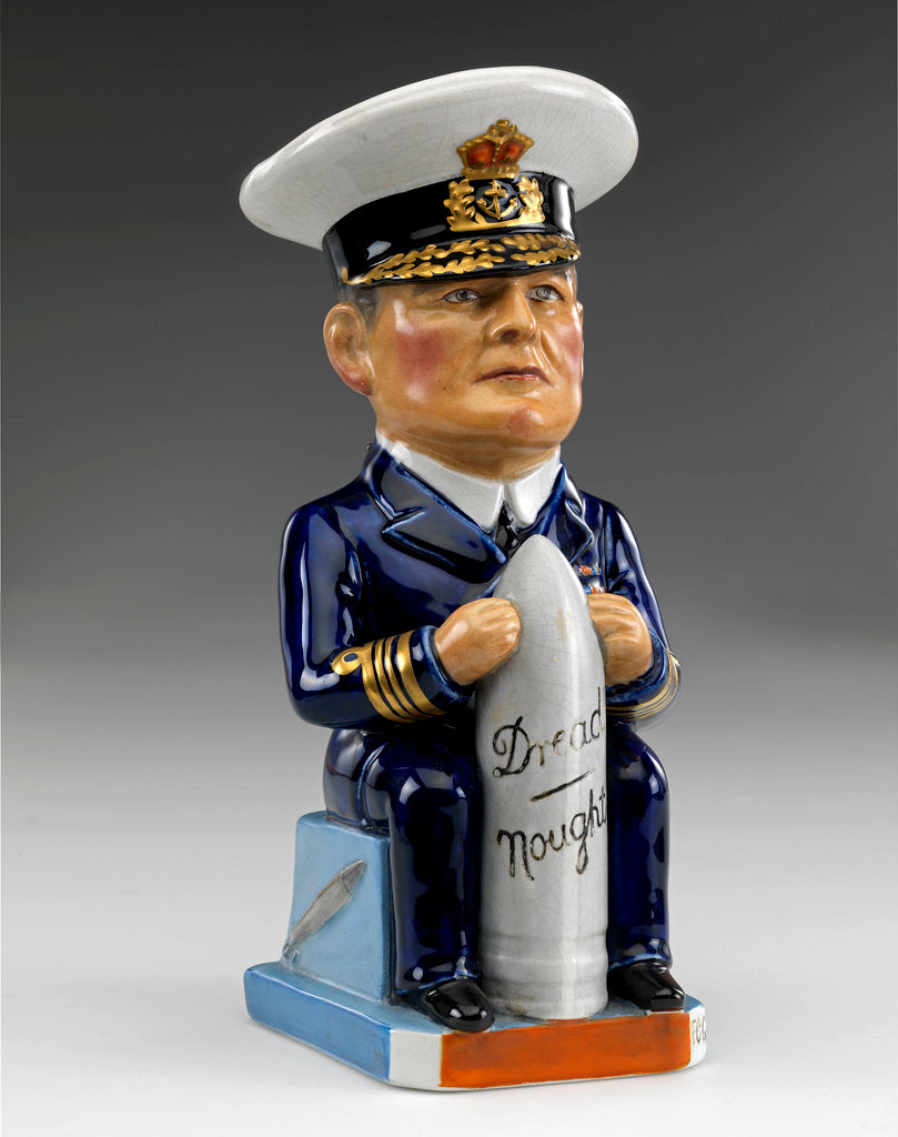 Detail of Toby jug modelled as a seated figure of Admiral David, Earl Beatty (1871-1936) by Francis Carruthers Gould