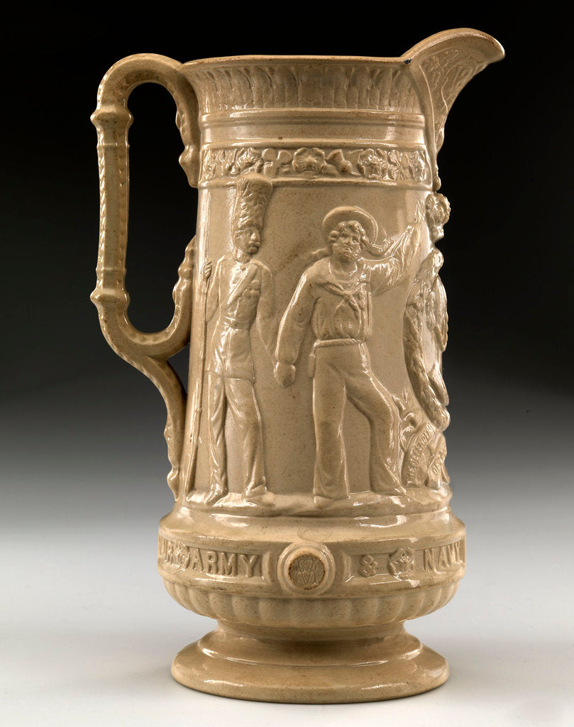 Detail of Buff-coloured jug by Sandford Pottery