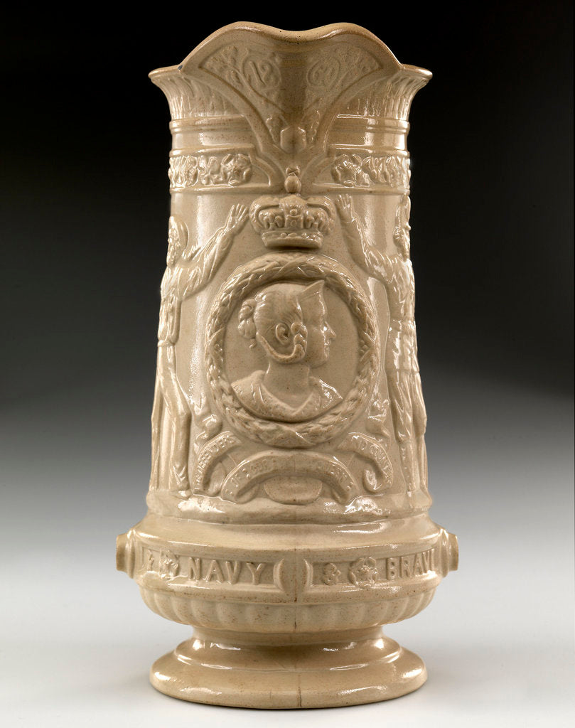 Detail of Buff-coloured jug by Sandford Pottery