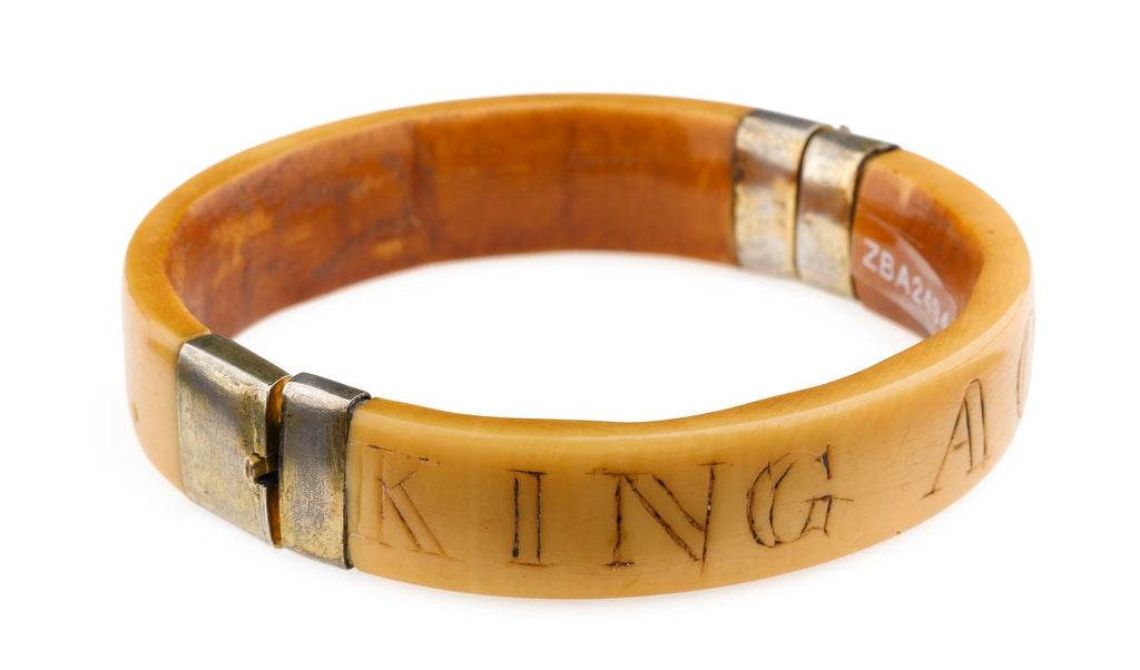 Detail of King Aqua Bracelet - View Showing Engraving 'King' by unknown
