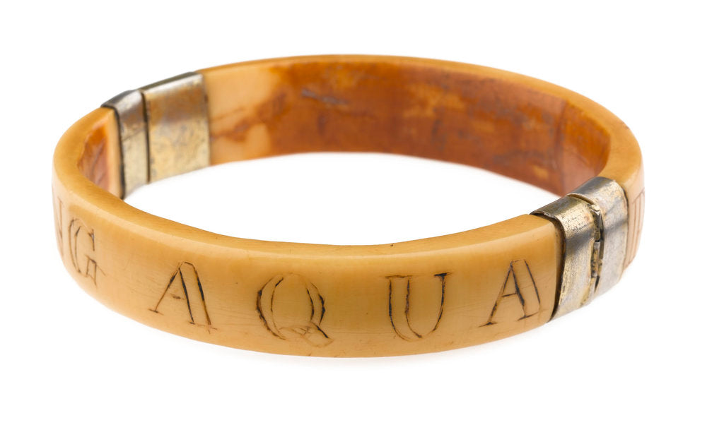 Detail of King Aqua Bracelet - View Showing Engraving 