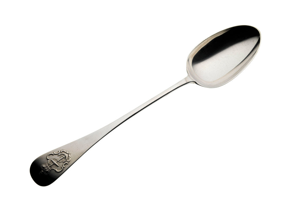 Detail of Admiralty pattern serving spoon by George Adams