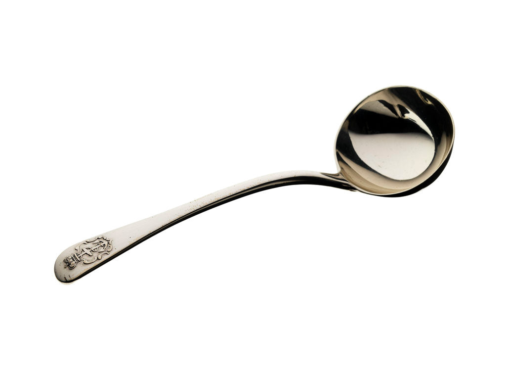 Detail of Admiralty pattern sauce ladle by John Samuel Hunt