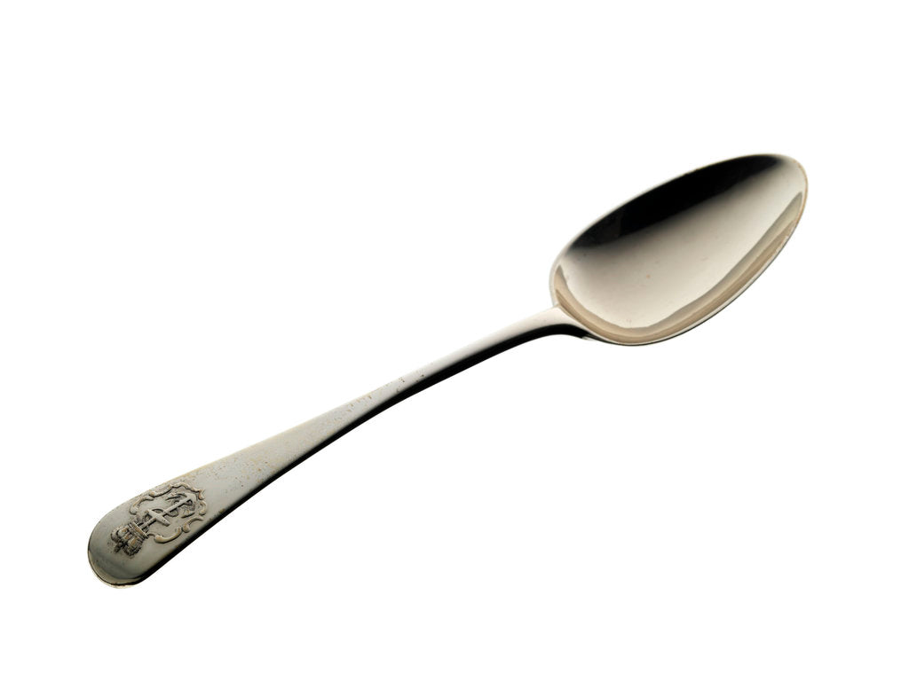 Detail of Admiralty pattern dessert spoon by George Adams