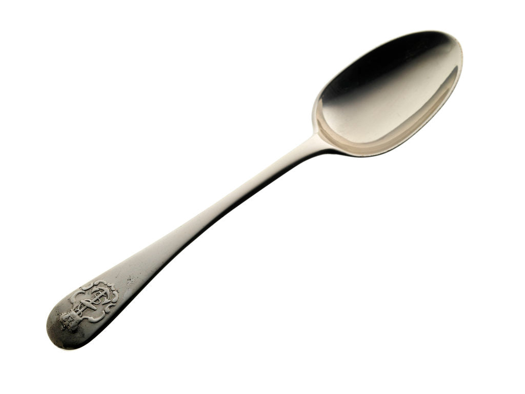 Detail of Admiralty pattern teaspoon by George Adams