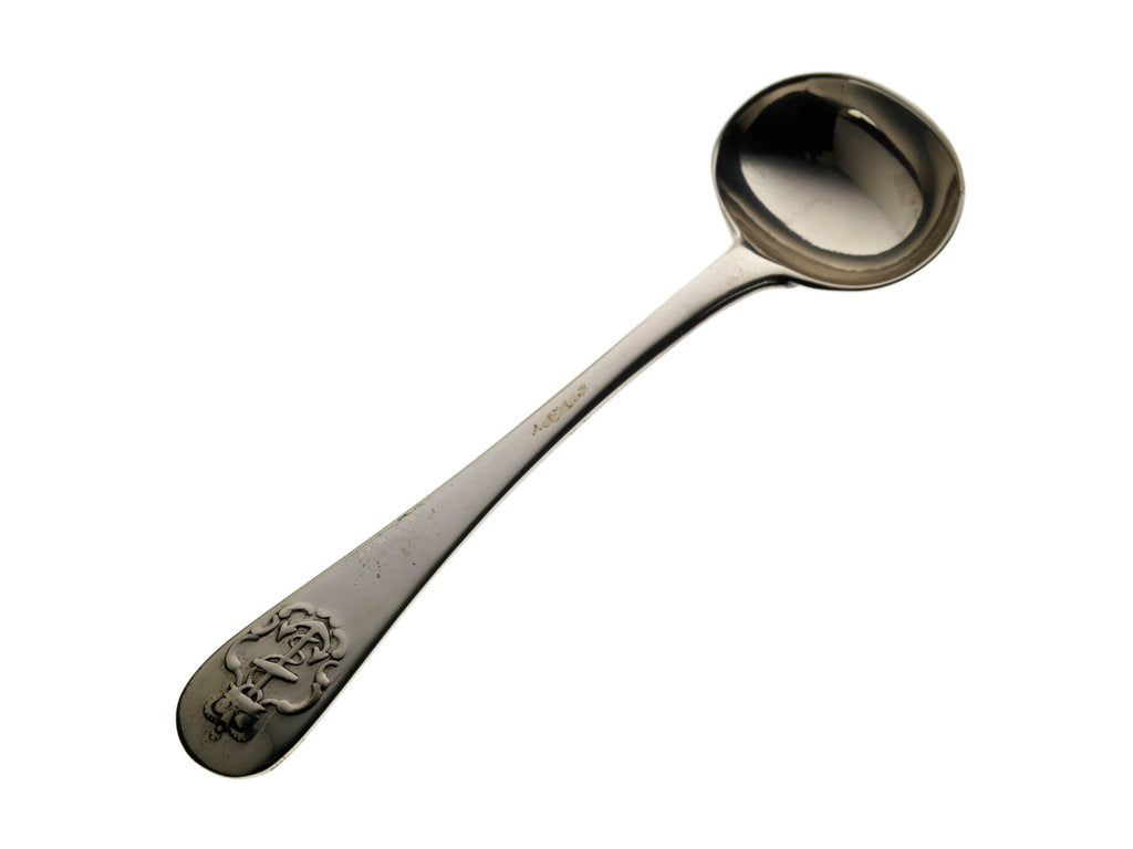 Detail of Admiralty pattern salt spoon by John Samuel Hunt
