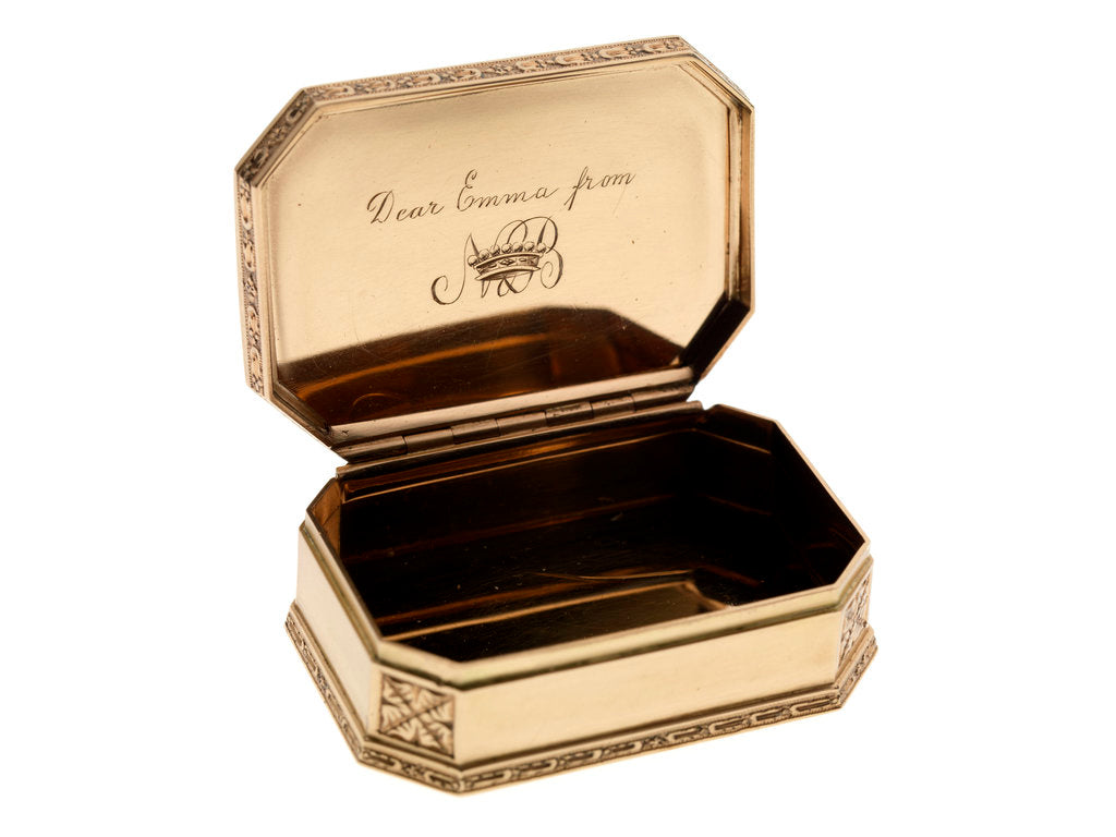 Detail of Snuff box said to have been given by Vice-Admiral Horatio Nelson to Emma Hamilton by unknown