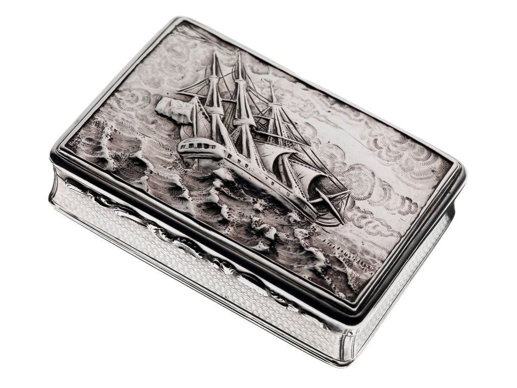 Detail of Silver snuff box presented to Thomas Burnard Chanter (1797-1874) by Thomas Edwards