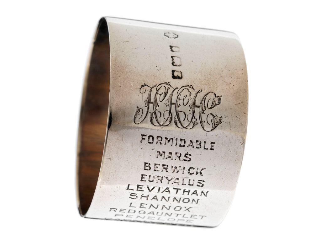 Detail of Napkin ring of Engineer Rear-Admiral Harold Hugh Huxham DSO (1881-1968) by unknown