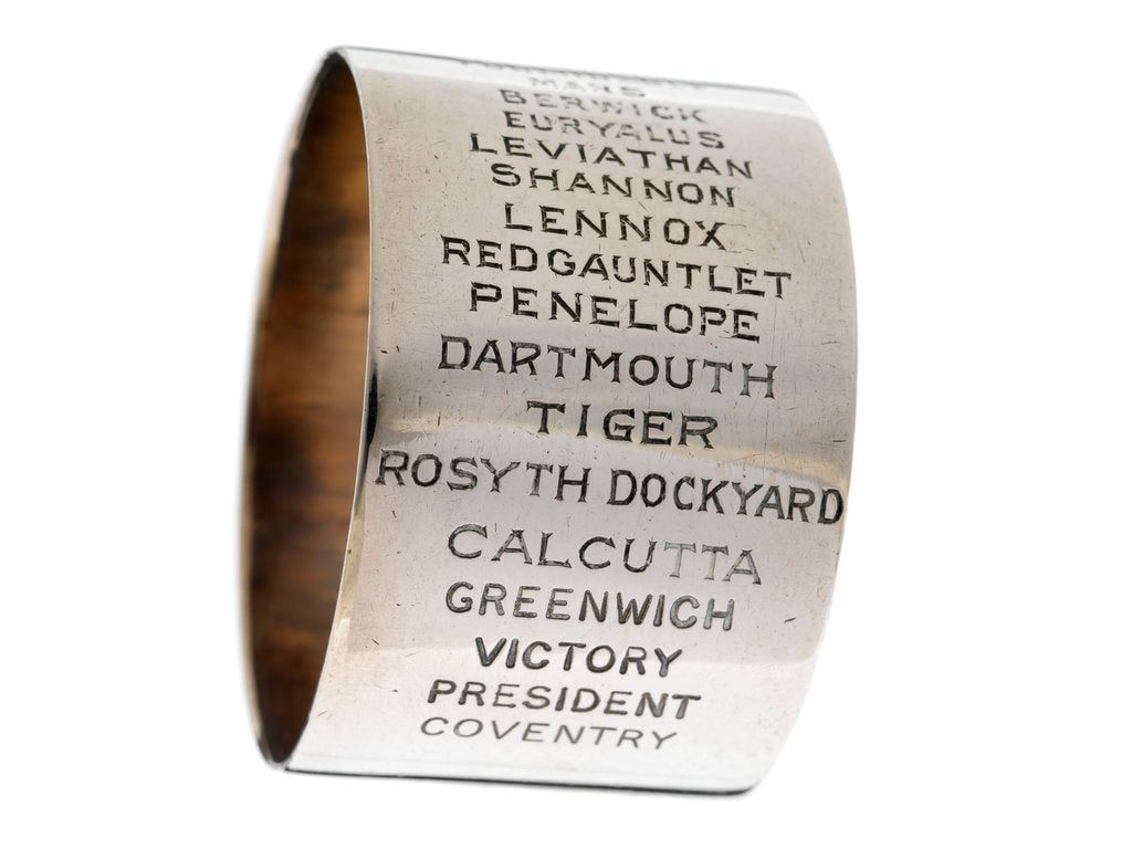 Detail of Napkin ring of Engineer Rear-Admiral Harold Hugh Huxham DSO (1881-1968) by unknown