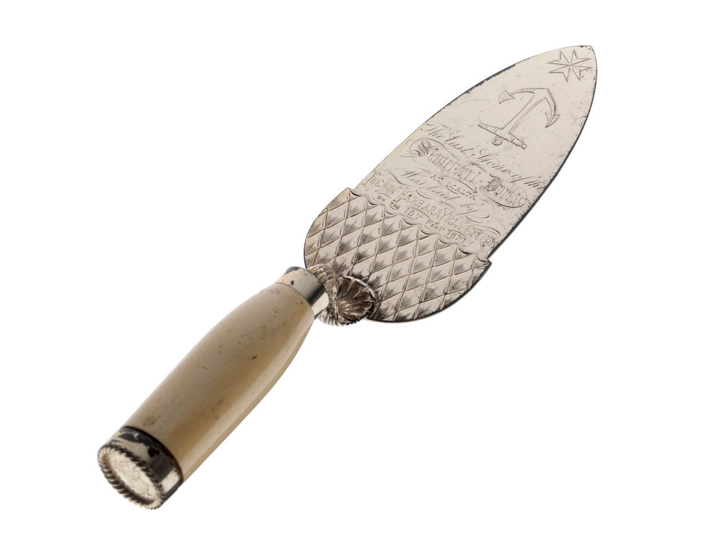 Detail of Ceremonial trowel used at the completion of Somerset Dock, Malta, 1871 by unknown
