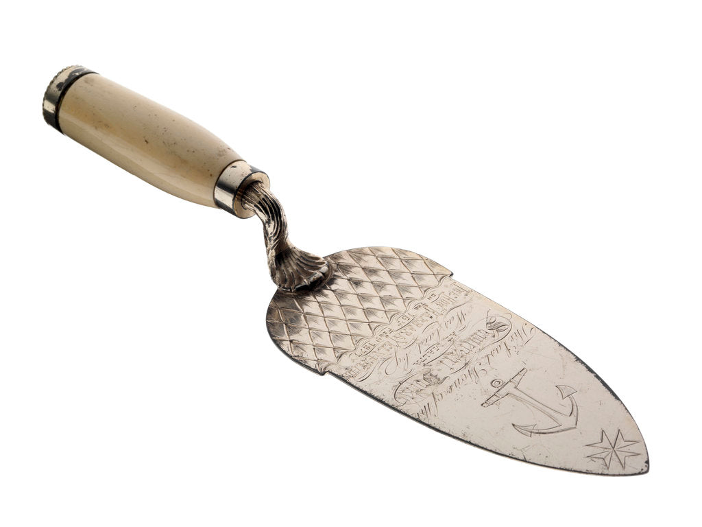 Detail of Ceremonial trowel used at the completion of Somerset Dock, Malta, 1871 by unknown