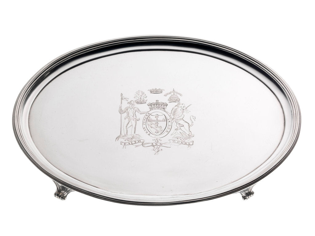 Detail of Silver salver with the arms of Vice-Admiral Lord Nelson (1758-1805) by John Harris