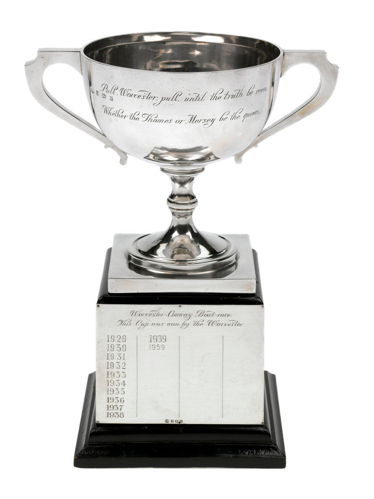 Detail of Worcester' v 'Conway' boat race trophy by W. Neale & Sons Ltd.