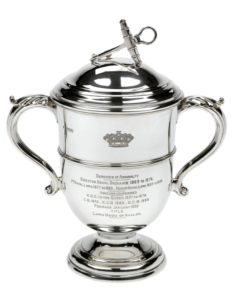 Detail of Two-handled silver cup by F.S.J.H.