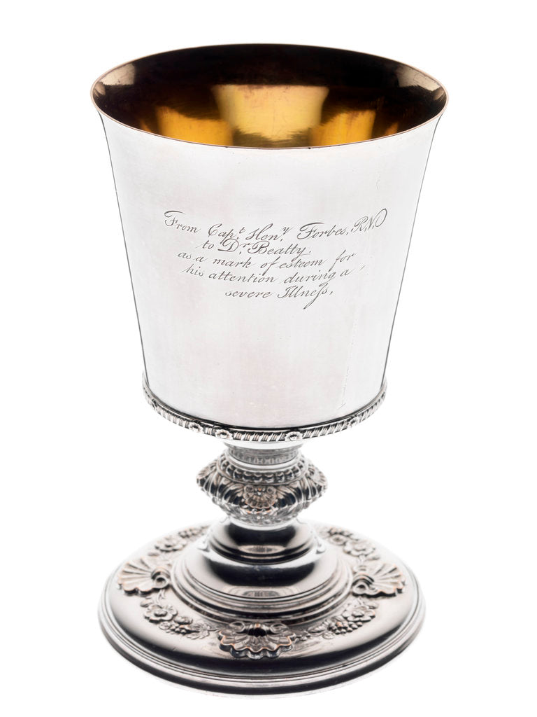 Detail of Goblet, one of a pair of identical Sheffield plate goblets (unmarked) by unknown