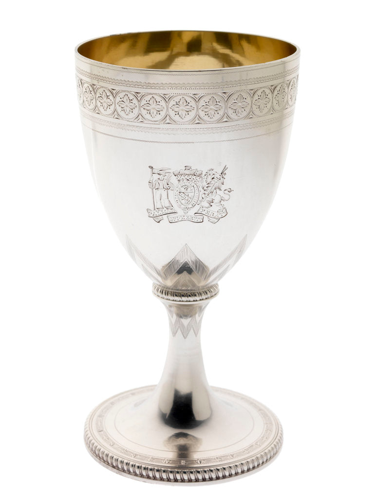 Detail of Silver goblet engraved with the arms of Vice-Admiral Lord Nelson (1758-1805) by Abraham Barrier