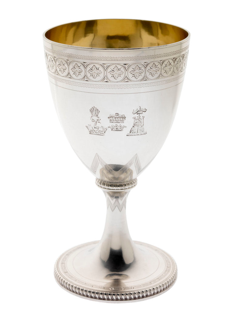 Detail of Silver goblet engraved with the arms of Vice-Admiral Lord Nelson (1758-1805) by Abraham Barrier