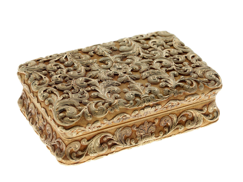 Detail of Gold snuff box presented to Sir George Biddell Airy (1801-1892) by the General Steam Navigation Company in 1838 by Alexander James Strachan