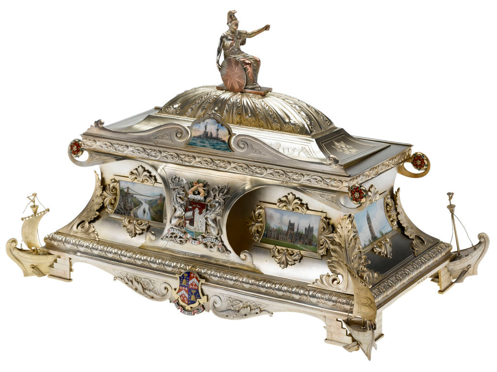 Detail of Freedom casket presented to Admiral of the Fleet Sir David Beatty, 1st Earl Beatty (1871-1936) by the City of Bristol, 23 October 1919 by T. & J. Bragg Ltd.