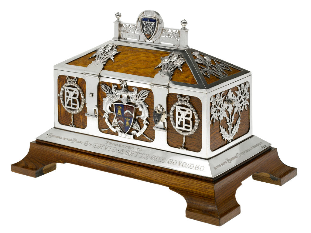 Detail of Freedom casket presented to Admiral of the Fleet Sir David Beatty, 1st Earl Beatty (1871-1936) by the City of Dunfermline, 13 September 1919 by unknown