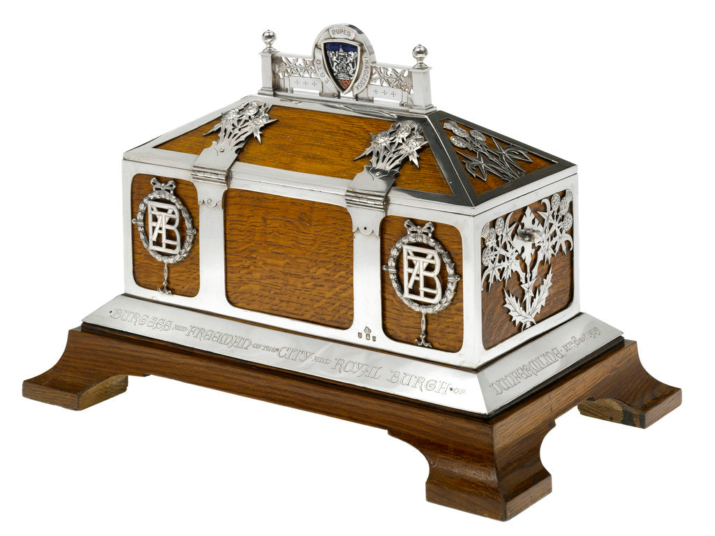 Detail of Freedom casket presented to Admiral of the Fleet Sir David Beatty, 1st Earl Beatty (1871-1936) by the City of Dunfermline, 13 September 1919 by unknown