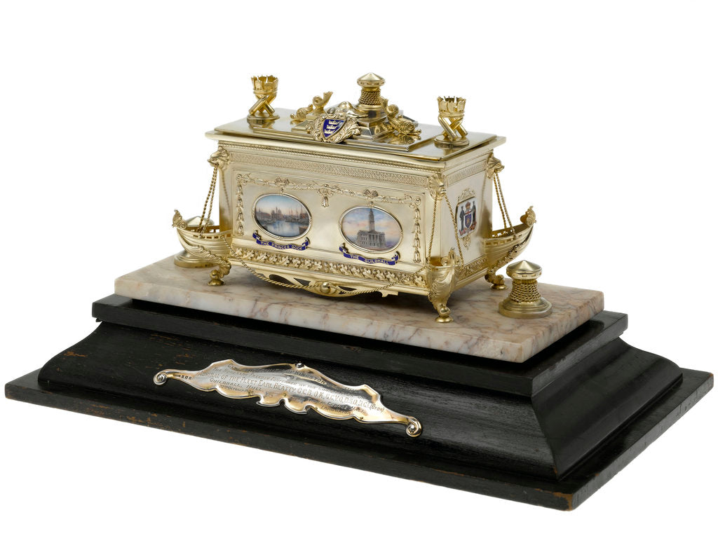 Detail of Freedom casket presented to Admiral of the Fleet Sir David Beatty, 1st Earl Beatty (1871-1936) by the City of Hull, 22 October 1920 by S Blanckensee & Son Ltd.